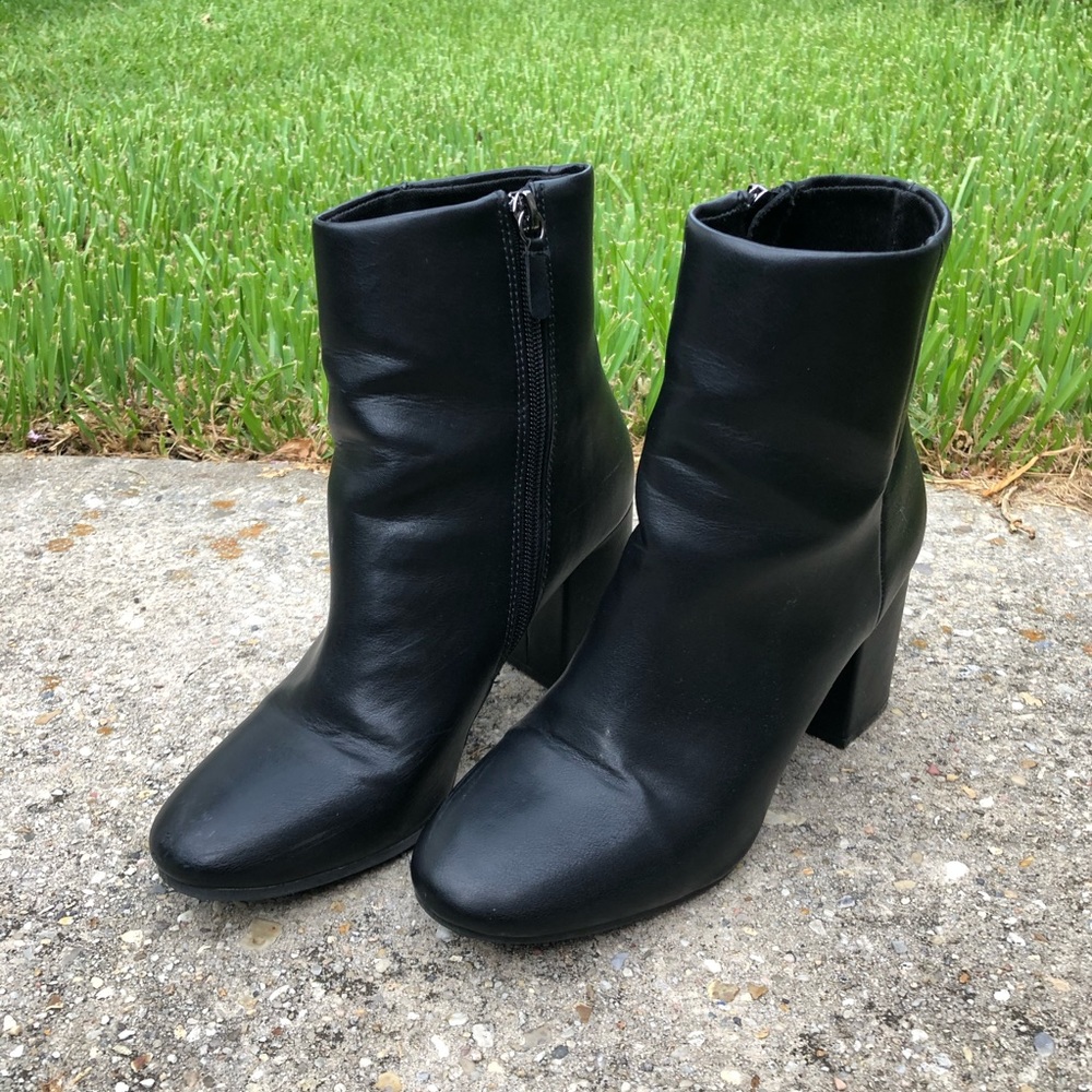 Nasty Gal Qupid Black Heeled Ankle Boots, Size 7